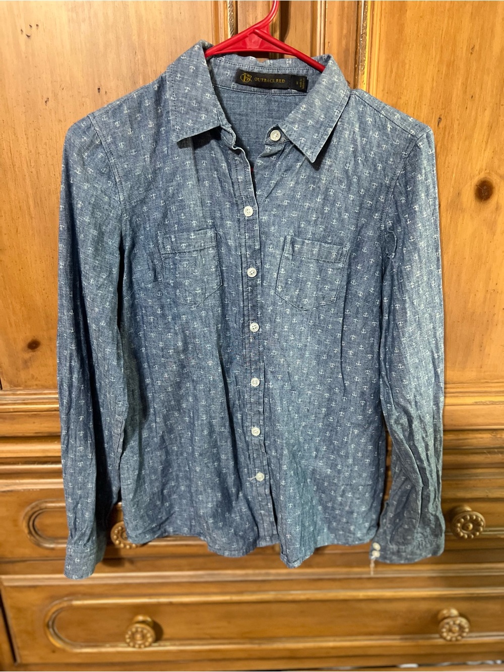 Outback Red Blue Casual Button-Down Shirt